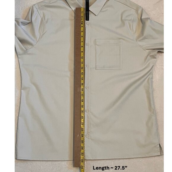 Lululemon Commission Long Sleeve Button Up Shirt Mens XXL Dove Grey Performance - Picture 11 of 13